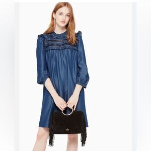 Kate Spade New York Mock Neck Mini Chambray Dress